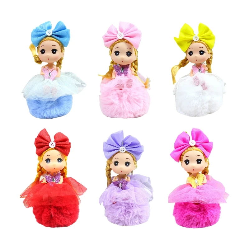 

Super Plush Soft Mini Ribbon Girl Toy Stuffed in Long Dress Doll Multiple Pattern Princess Keychain for Backpack 2022 New