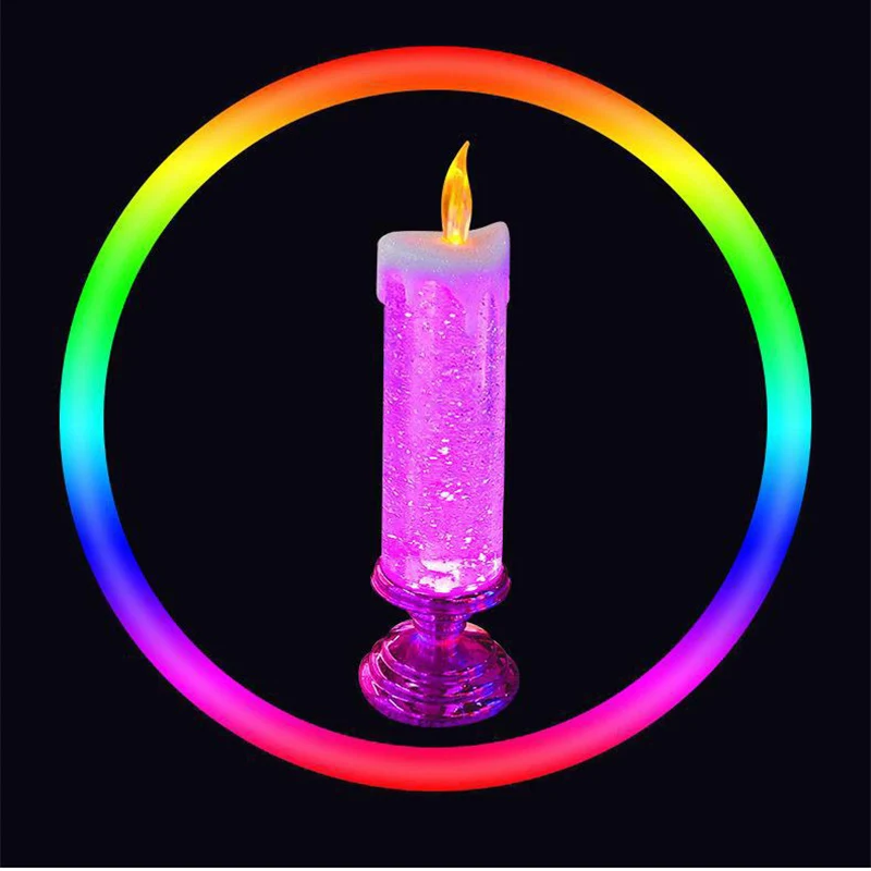 

2023 LED Flameless Candles with Clear candlestick, Realistic Battery Operated Candles for Home Christmas Halloween Decorations