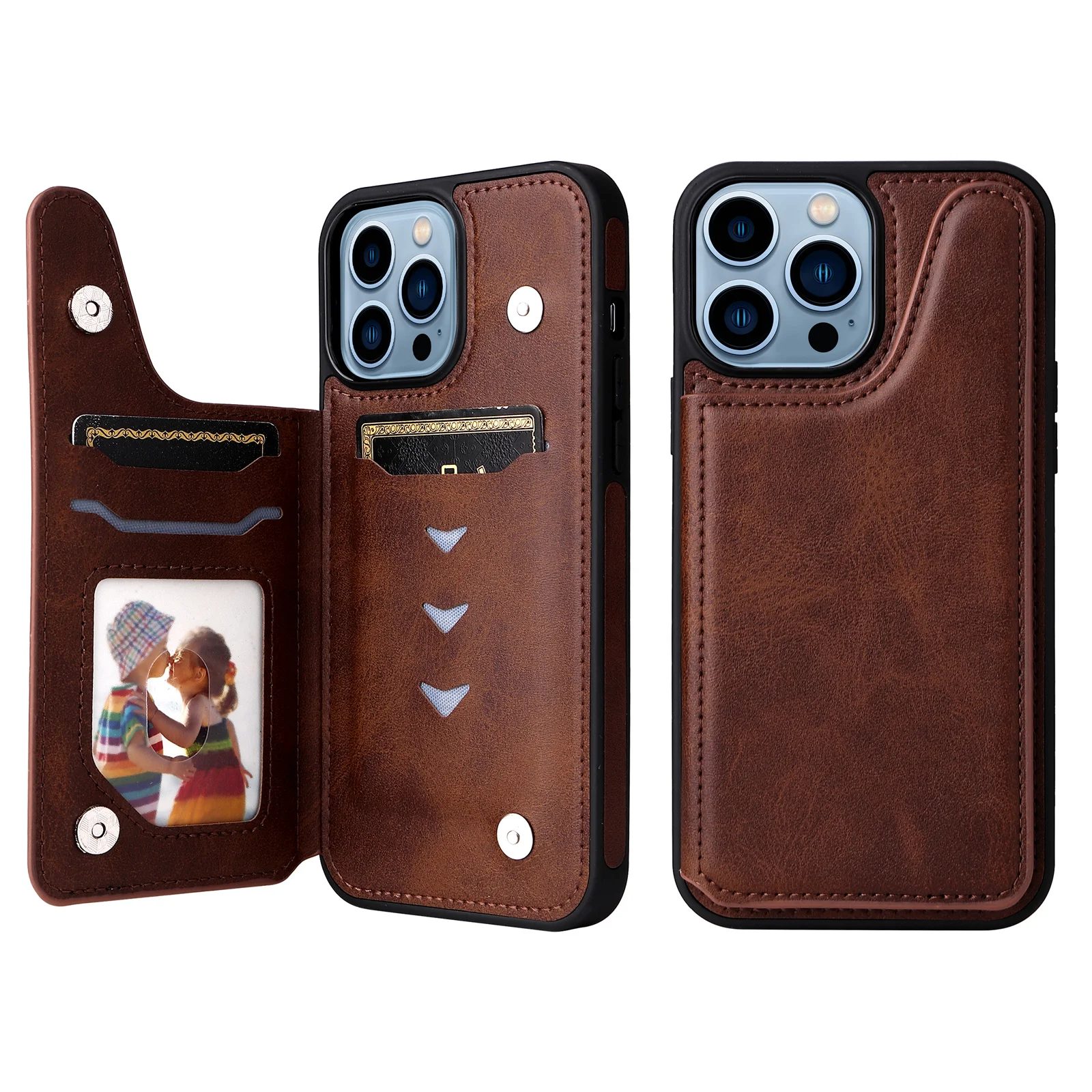 

Plain Wallet Phone Case for IPhone 13 12 Mini 11 Pro XS Max XR X 7 8 6 6s Plus SE 2 3 Card Slot Holder Stand PU Leather Cover