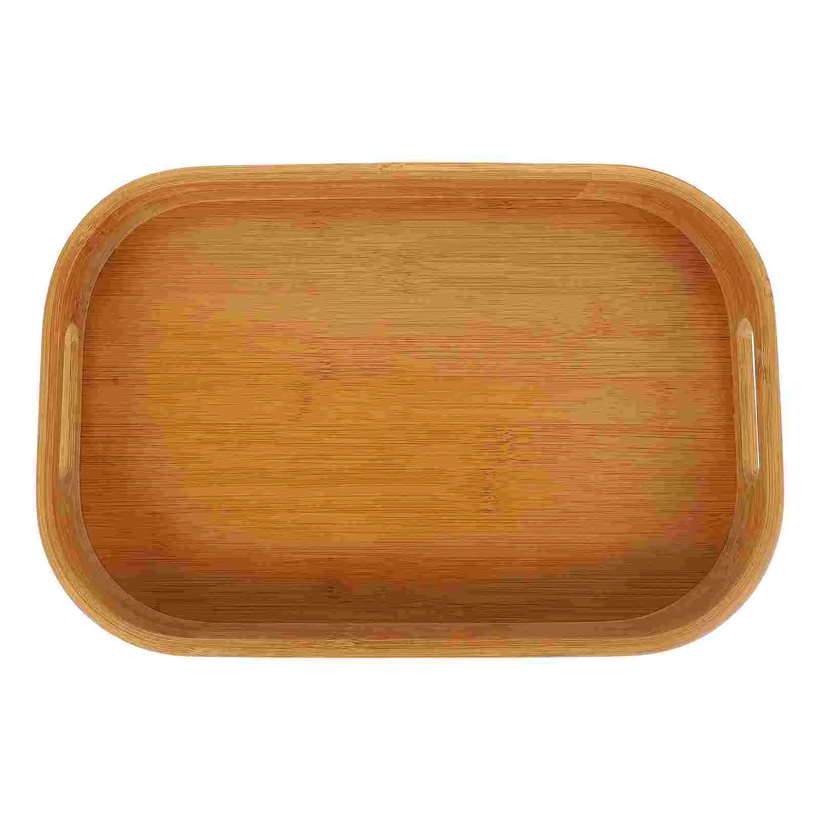 

Tray Serving Bamboo Trays Food Breakfast Handles Wood Platter Eating Wooden Severing Tea Coffee Dessert Storage Bread Table