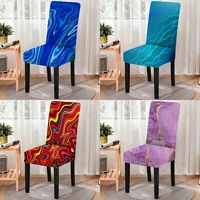 marbling pattern stretch spandex chair cover dirt proof all inclusive dining chair cover nordic style fundas para sillas 1pc