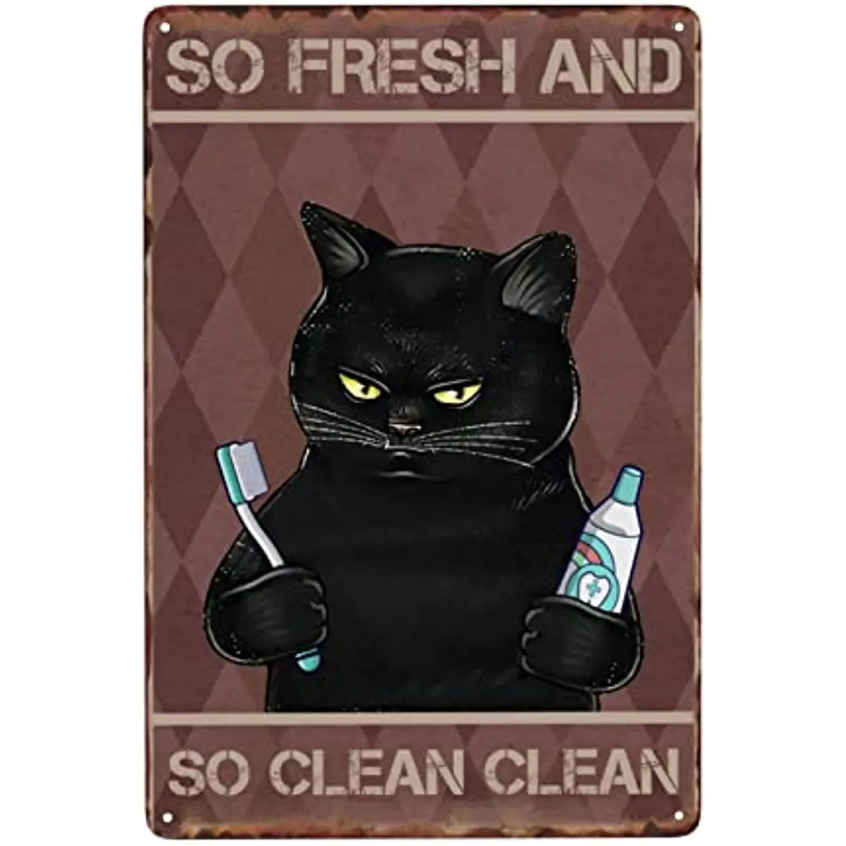 

Bathroom Metal Signs Black Cat Vintage Toilet Wall Decor for Home Room Funny Retro Tin Plaque Gift