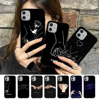 lover hand line simple phone case for iphone 11 12 13 mini pro max 8 7 6 6s plus x 5 se 2020 xr xs funda case