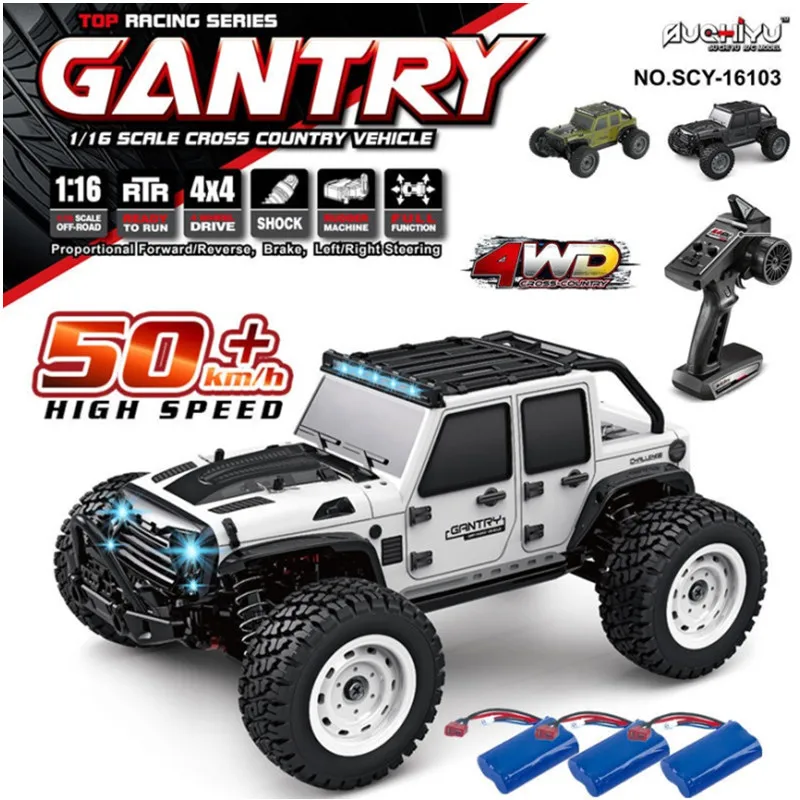 

50km/h 1/16 Fast Rc Cars Off Road 4x4 with 14LED Headlights,2.4G Waterproof Remote Control Monster Truck for Adults and Kids