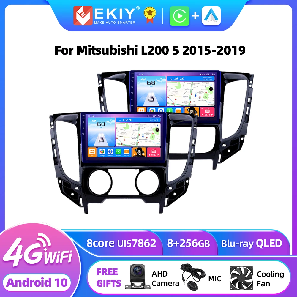 EKIY T7 8G + 128G Android 10 автомобильное радио GPS для Mitsubishi L200 5 2015-2019 ручной мультимедийный