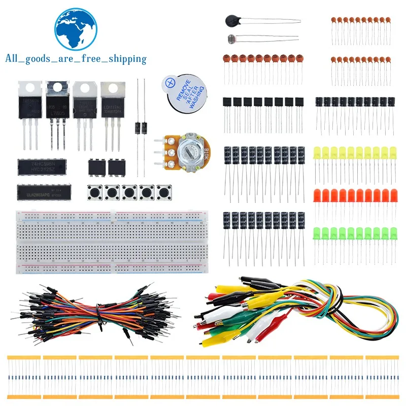 

Набор электронных компонентов TZT «крокодил» для начинающих, комплект базовых компонентов для Arduino UNO R3