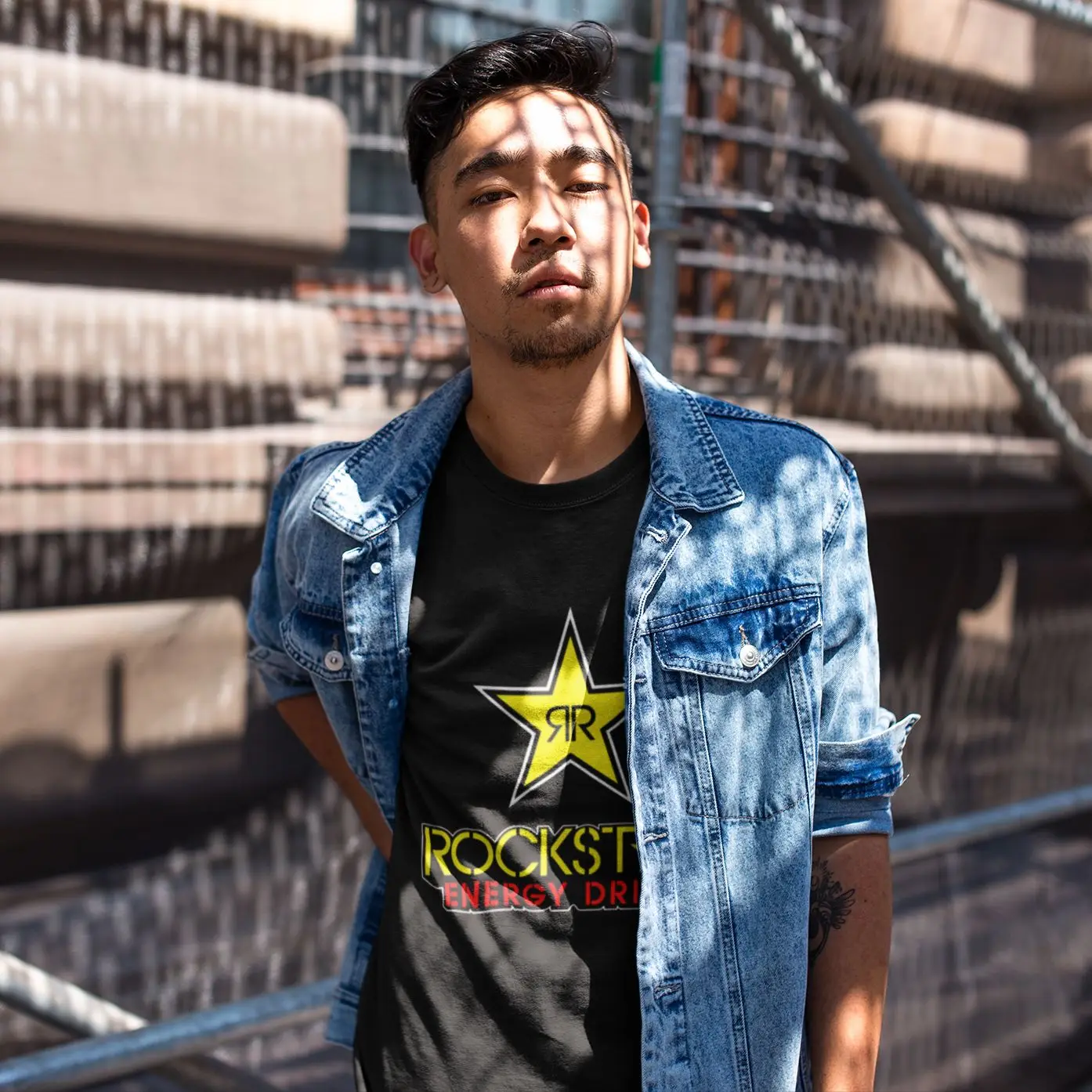 

Футболка с надписью Energy Drink, футболка с изображением рок-звезд и энергетических напитков, базовая футболка из 100 хлопка, Мужская футболка с к...