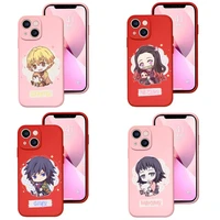 demon slayer phone case red pink for apple iphone 12 pro 13 11 pro max mini xs x xr 7 8 6 6s plus se 2020 shockproof cover