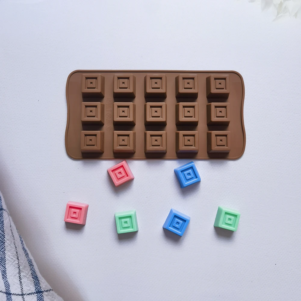 

Silicone Mold 3D Square Chocolate Baking Tool Kitchen Sweets Cookie Pastry Maker Kids DIY Soap Candle Decorations