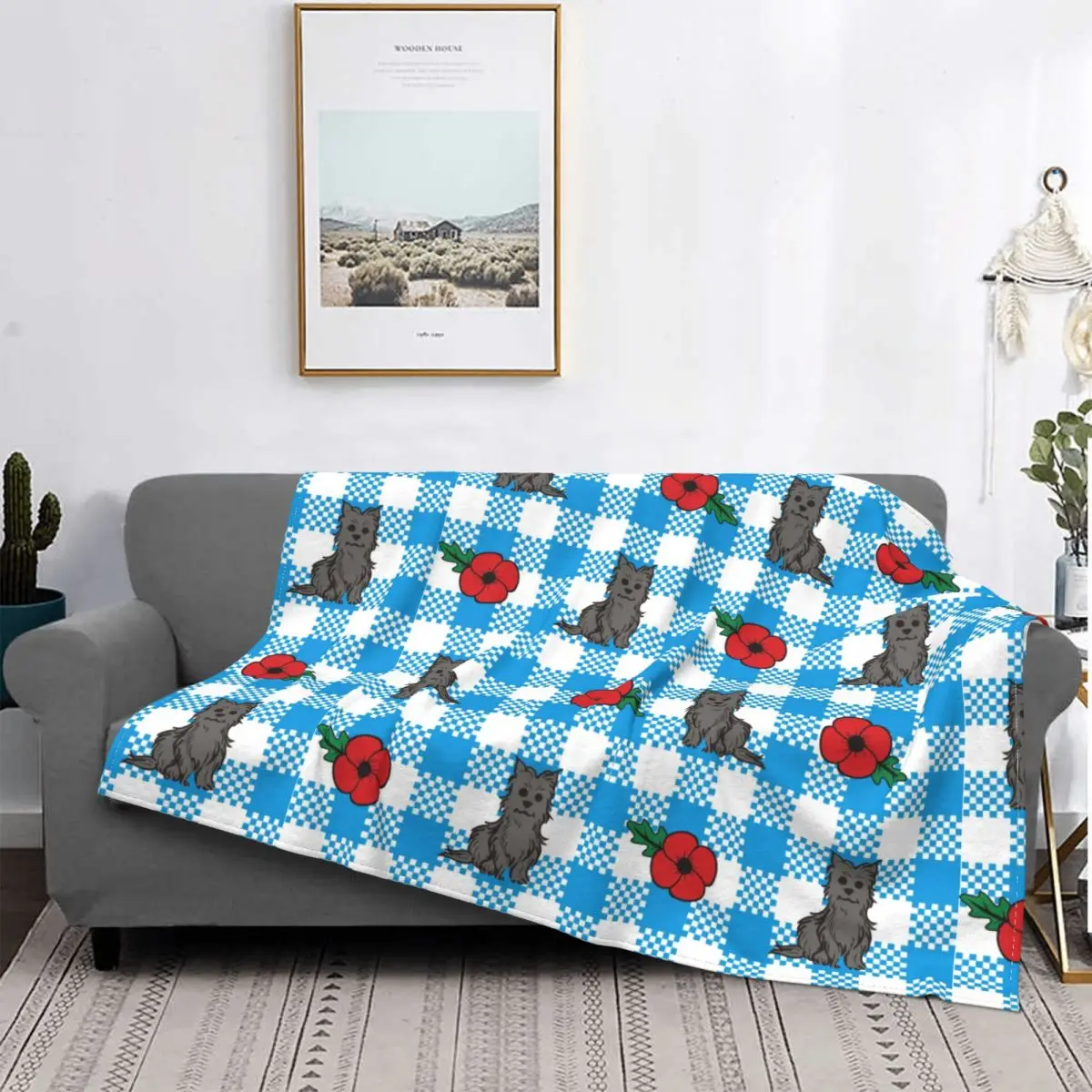 

Scottish Terrier Dog Cute Puppy Animal Blanket Velvet Summer Multi-function Ultra-Soft Throw Blanket for Bed Bedroom Bedspreads