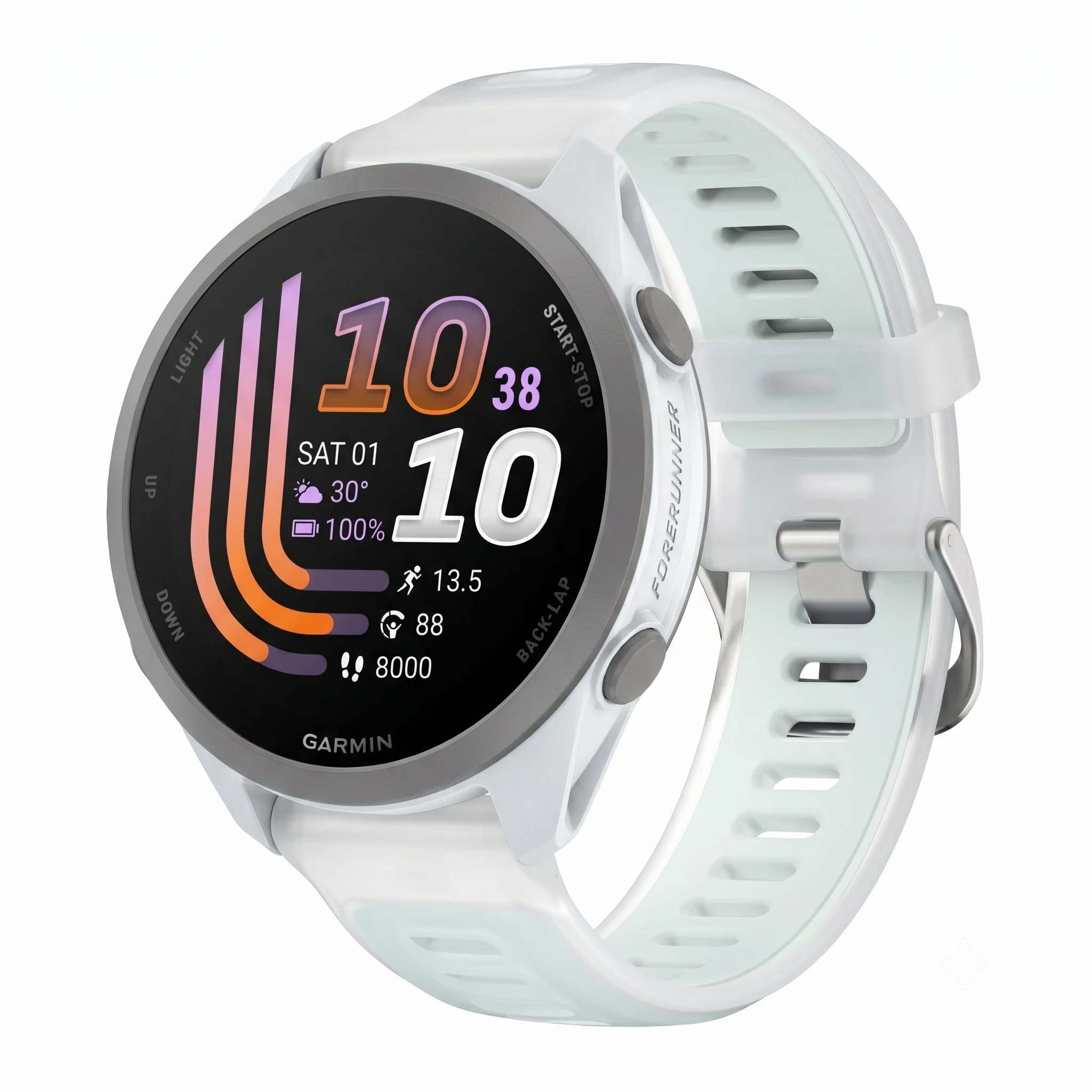 Фото Полупрозрачный двухцветный спортивный силиконовый ремешок для Garmin Forerunner 70 170 Music 570 255 165 265S/Vivoactive 6 5/Venu 4 3 Plus №5