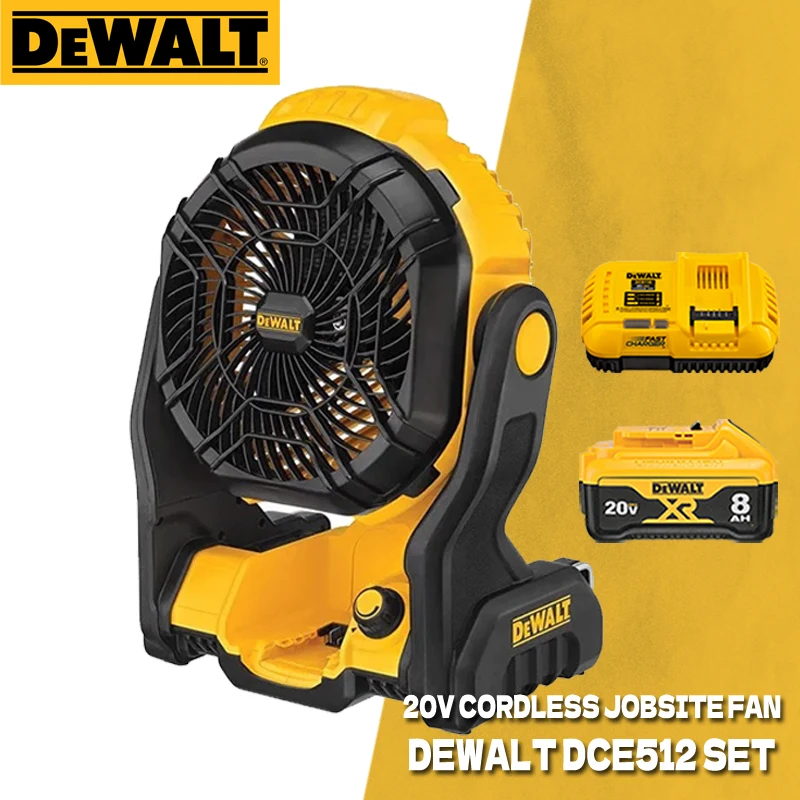 DEWALT DCE512 Portable Cordless Jobsite Fan Bare Tool 20V MAX Lithium Power Tool Outdoor Camping Fan DCB118 DCB115 Set