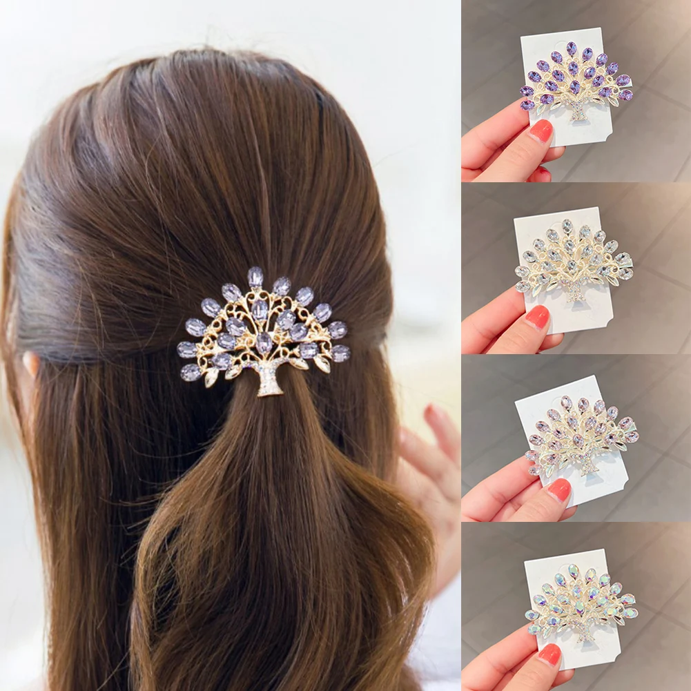 

Tree Leaf Headpiece Girls Hair Clip Hairclip BB Clip Headwear Rhinestone Hairpin Sweet Hairgrip Buckle Barrette