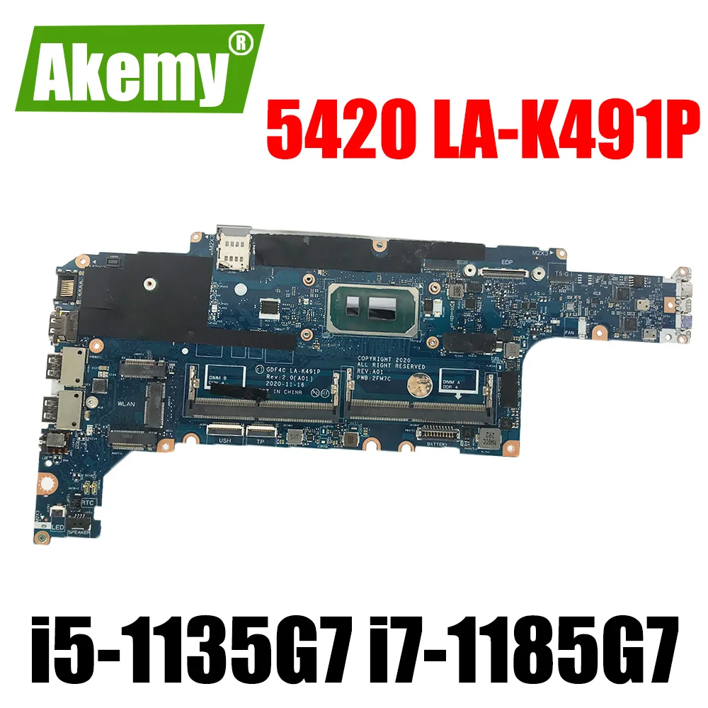 

LA-K491P For dell Latitude 14 5420 Notebook Motherboard CN-047J2X CN-054CCV 0161D1 Mainboard with i5-1135G7 i7-1185G7 CPU