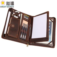 genuine leather ipad bag manager folder mulity functions portfolio compendium padfolio for 9 7 inch ipad holder bag