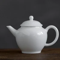 small white porcelain teapot household jade porcelain small teapot personality japanese style ceramic single pot kung fu tea set