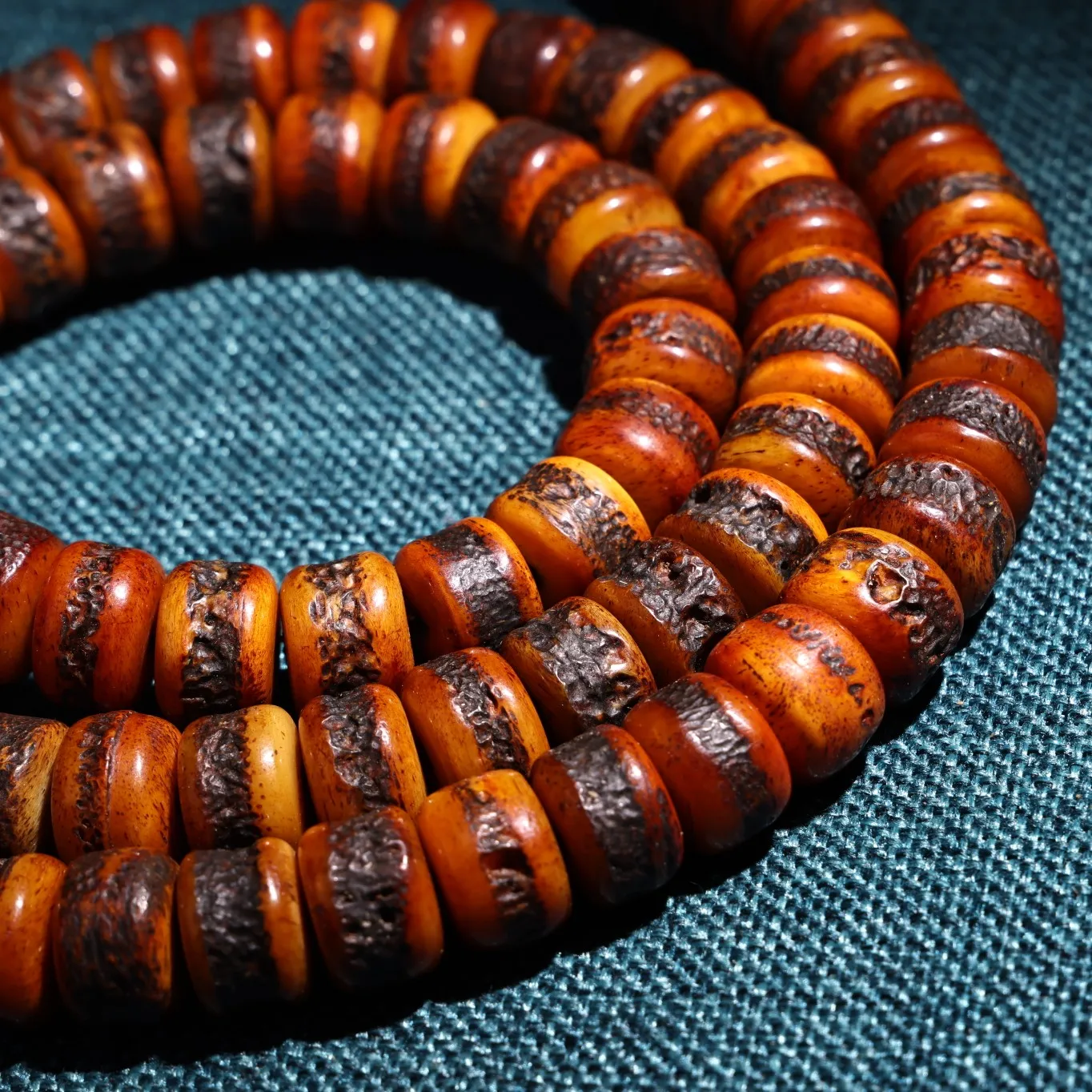 Коллекция тибетских храмов 23 дюйма старая натуральная кость Габала 108 Будда