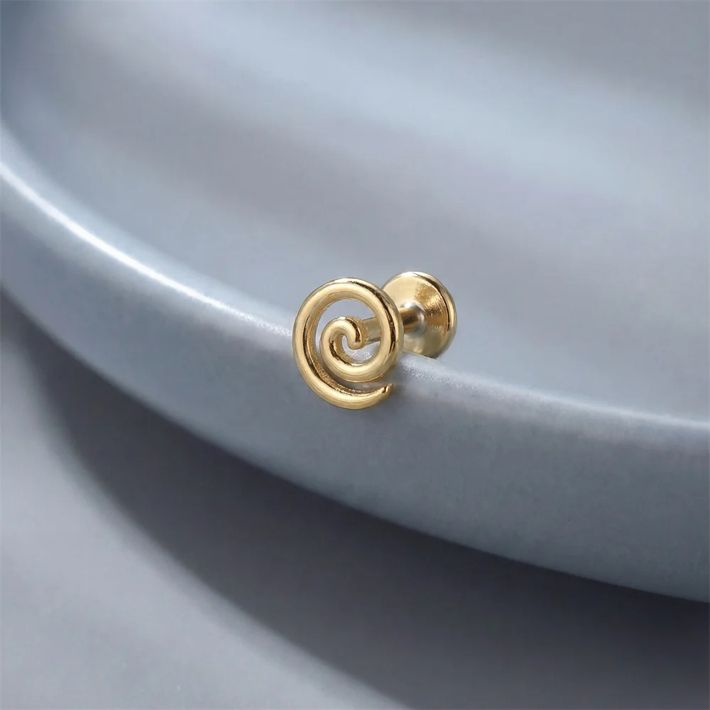 Фото Серьги-спирали AIDE из стерлингового серебра 925 пробы, 16G, гладкие, с плоской задней частью, для пирсинга уха, гипоаллергенные, изысканные ювелирные изделия №4