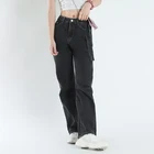 Джинсы GOPLUS женские с широкими штанинами, черные, синие джинсы для мам, женские брюки с высокой талией 2022, брюки женские C10796