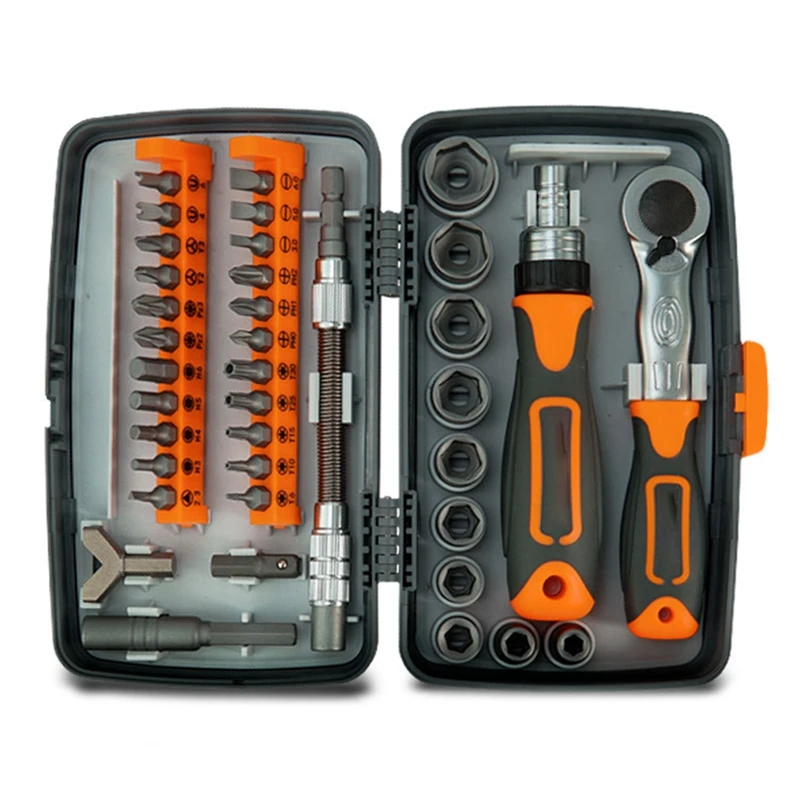 

1Set 38 In 1 Labor-Saving Ratchet Multi-Purpose Screwdriver Set Ratchet Screwdriver Set Screwdriver Bit Set Metal