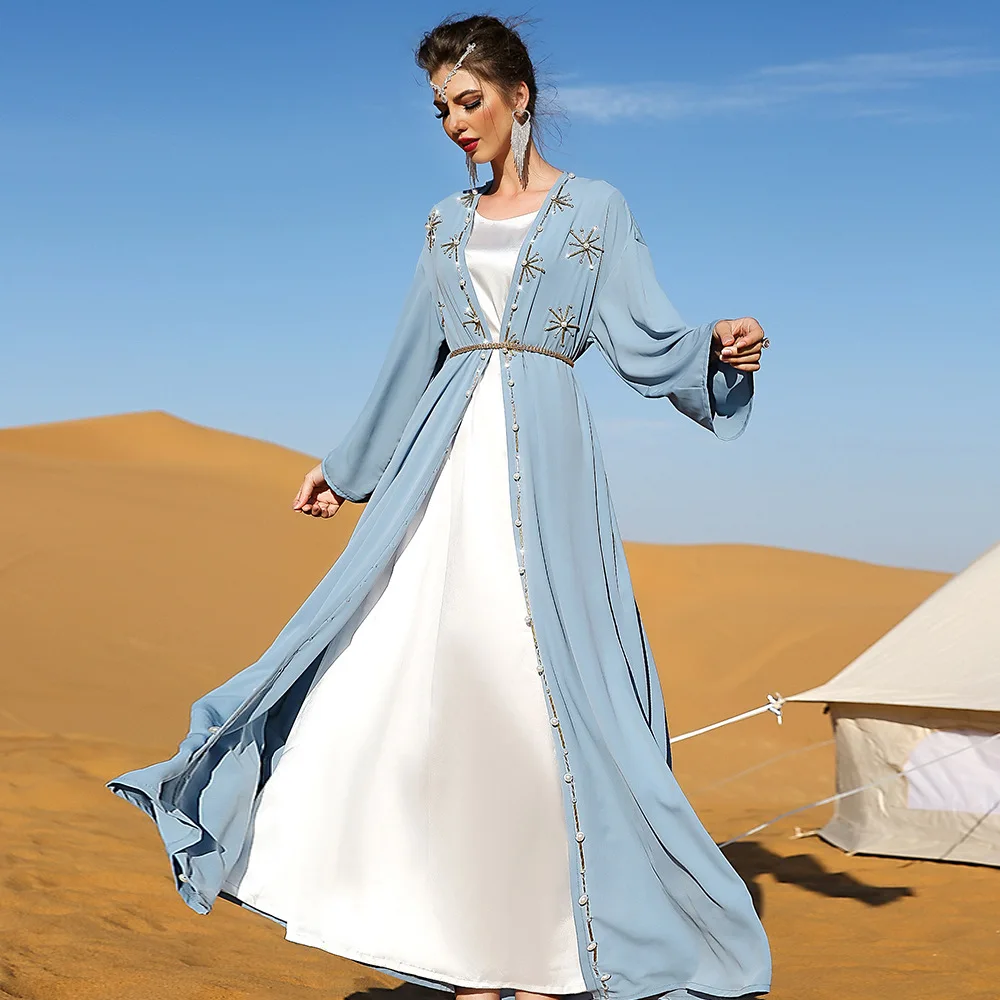Kaftan Open Abaya Dubai Turkey Islam Arabic Muslim Dress Kimono Femme Musulmane Saudi Arabia Abayas for Women Caftan Marocain