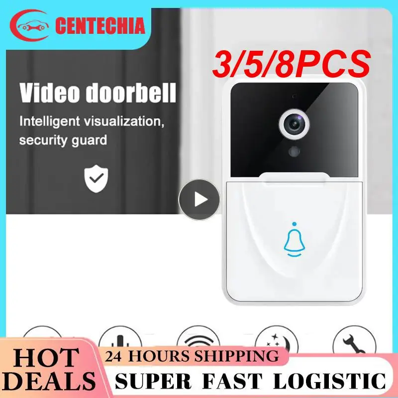 

3/5/8PCS Long Standby Smart Video Doorbell Voice Intercom Wireless Home Doorbell Infrared Night Vision Remote Monitoring