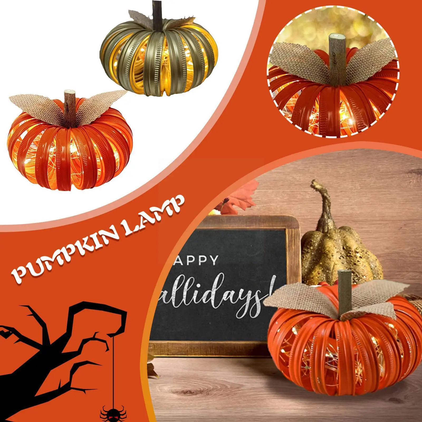 

Halloween Fall Pumpkin Decoration Light Up Mason Jar Table Lid Pumpkins Pumpkin Inspirational Thanksgiving Decoration Decor X5P7