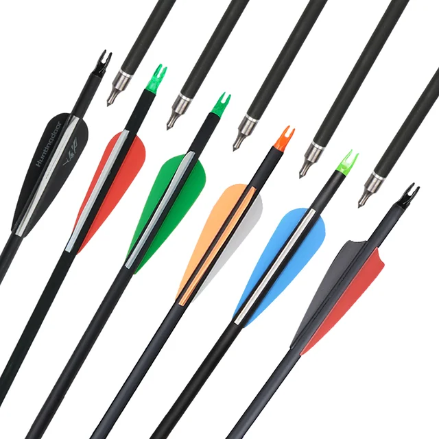 Carbon Arrows 30 Inch Spine 500 Mixed Carbon Arrow for Archery Recurve Bow Hunting Shooting 2