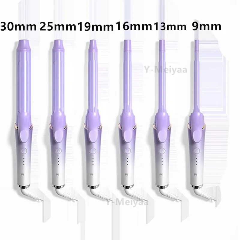 

New 9mm 25mm 30mm Purple Professional Ceramic Hair Curler Curling Iron Roller Curls Wand Waver Hair Styling Tool 4#