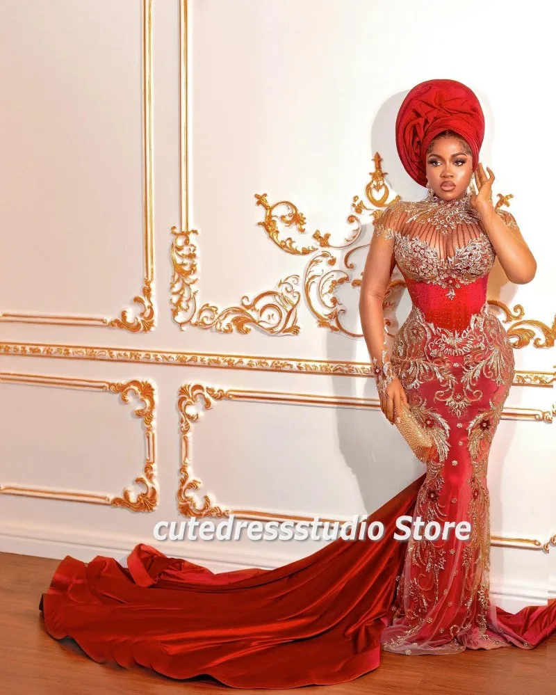 Роскошные вечерние платья-русалки для женщин вечерняя одежда с бисером Aso Ebi