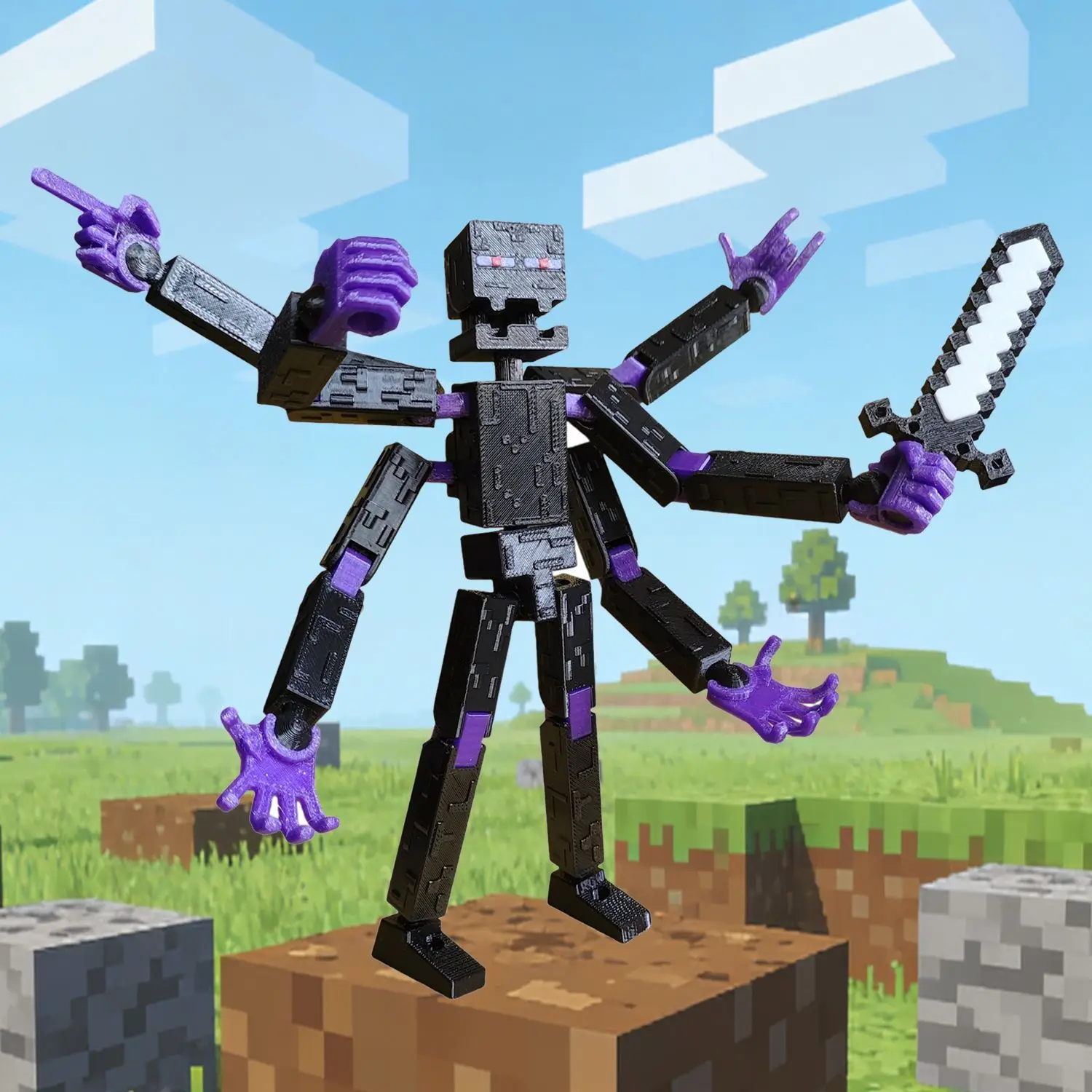 Фото Оригинальная подвижная фигурка MC Mutant Enderman, настольное украшение, игровая периферийная игрушка, подарок №3