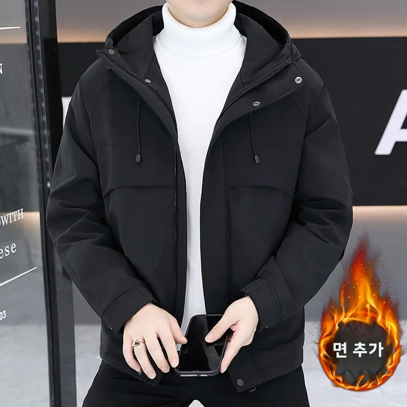 Европейская версия однотонная двуххлопковая куртка толстый теплый топ модный