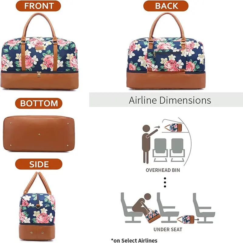 Weekender Bags for Women, Large Carry-On Travel Duffle Bag, Canvas Overnight Bag Hospital Bags for Labor and Delivery