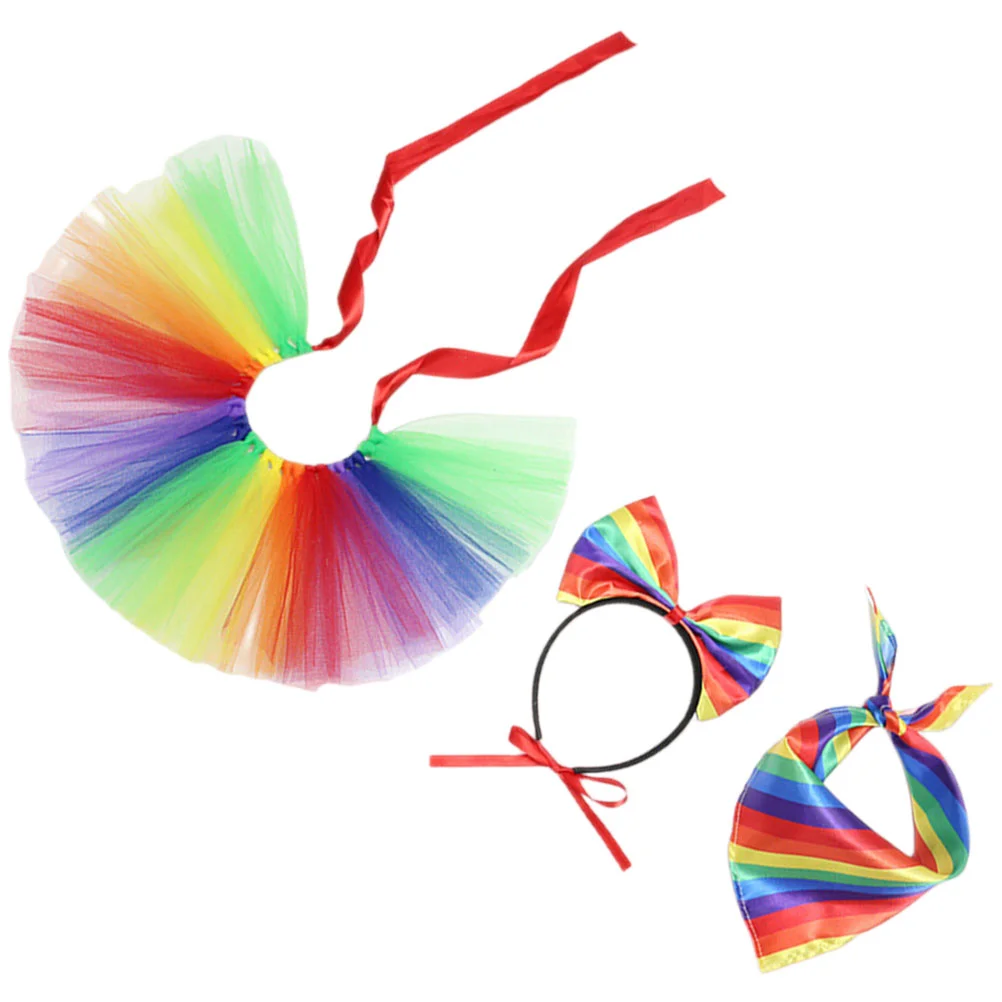 

Декоративная повязка на голову с радужной юбкой для собак, пластиковая треугольная Бандана с текстурой гордости