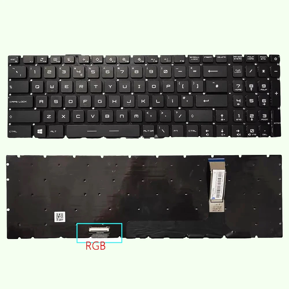 Клавиатура для MSI GE76 Raider GP76 GS76 10UE 10UG 10UH 11UE MS-17K3 с раскладкой Per-Key RGB UK