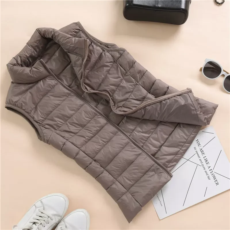 New2022 Light Duck Down vest Women Matt Fabric Lightweight vest coat Warm Female Windbreaker vest Women's Down plus size wai
