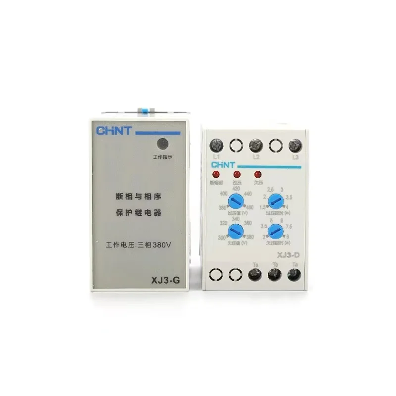 

CHINT XJ3-G XJ3-D Sequence and On-off Protection Relay AC380V Overvoltage and Undervoltage Protection Phase Sequence Protection
