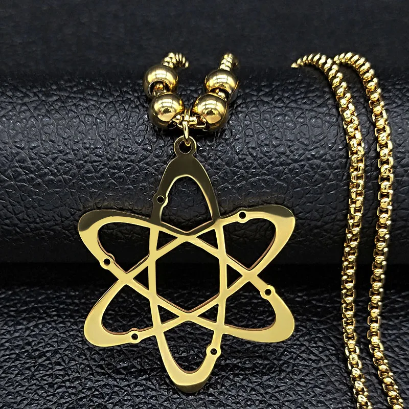 

Flower of Life Yoga Stainless Steel Long Bead Necklaces Women Gold Color Long Chain Necklace Jewerly bisuteria N19635S08
