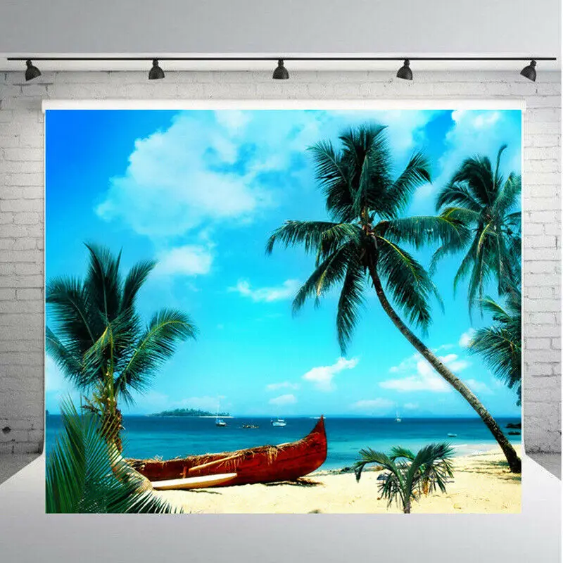 

Beach Coconut Tree Summer Photography Backdrop Photo Studio Background Props