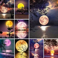 diy 5d diamond painting moon tree sea landscape cross stitch kit full square drills embroidery mosaic art picture home decor