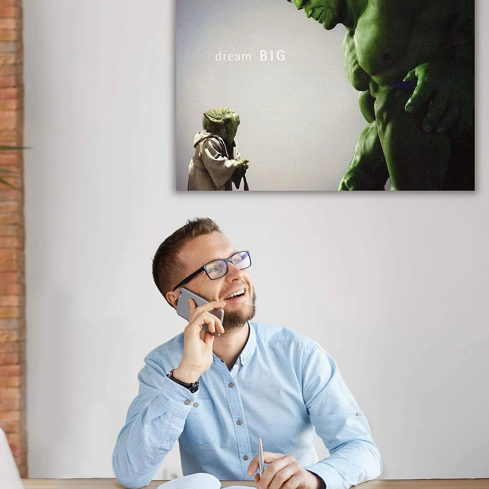 Большая Скандинавская фотография Yoda Hulk Dream настенная Картина на холсте с