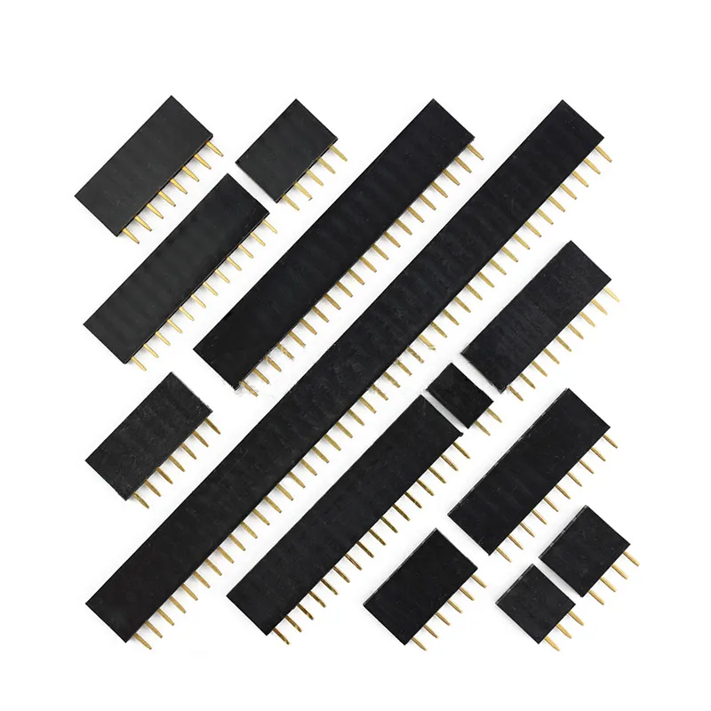 

2.54mm Pitch Single Row Female 2~40P PCB socket Board Pin Header Connector Strip Pinheader 2/3/4/6/10/12/16/20/40Pin For Arduino