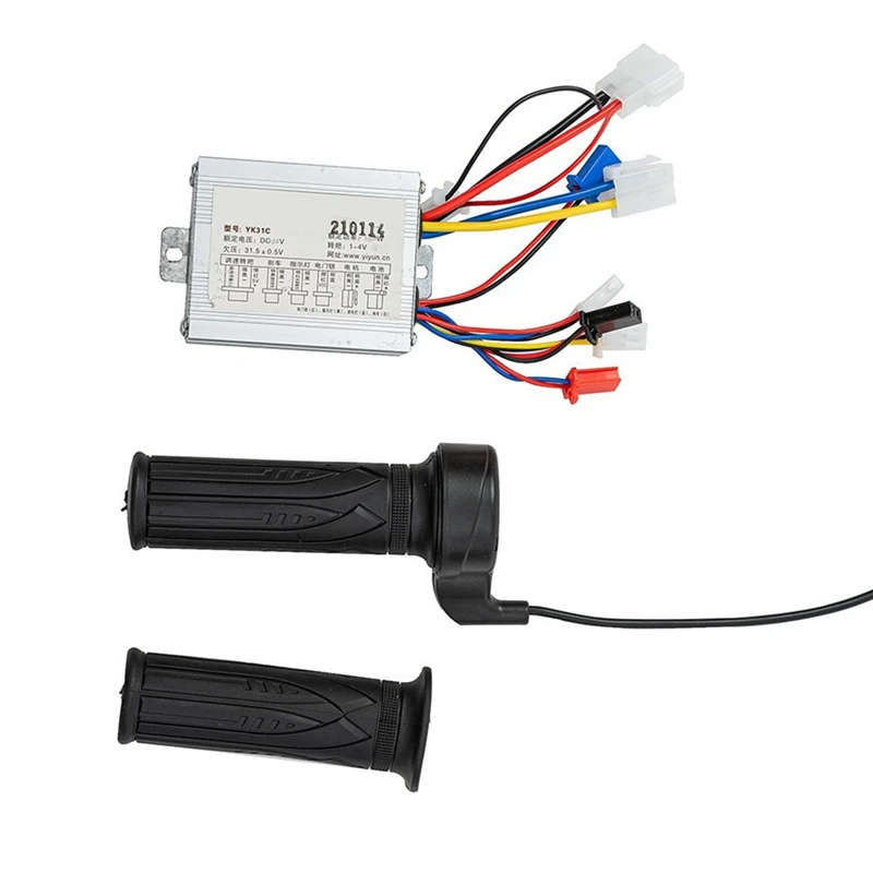 

Electric Bike Scooter Accessories Motor Brushed Controller & Throttle Twist Grip for Electric Scooter Bike 350W