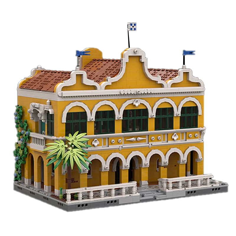 

Новинка 4838 шт. средневековая Пиратская Серия Пуэрто-Санта-Мария модель таможенного дома творческие идеи «сделай сам» детский подарок на день рождения блоки