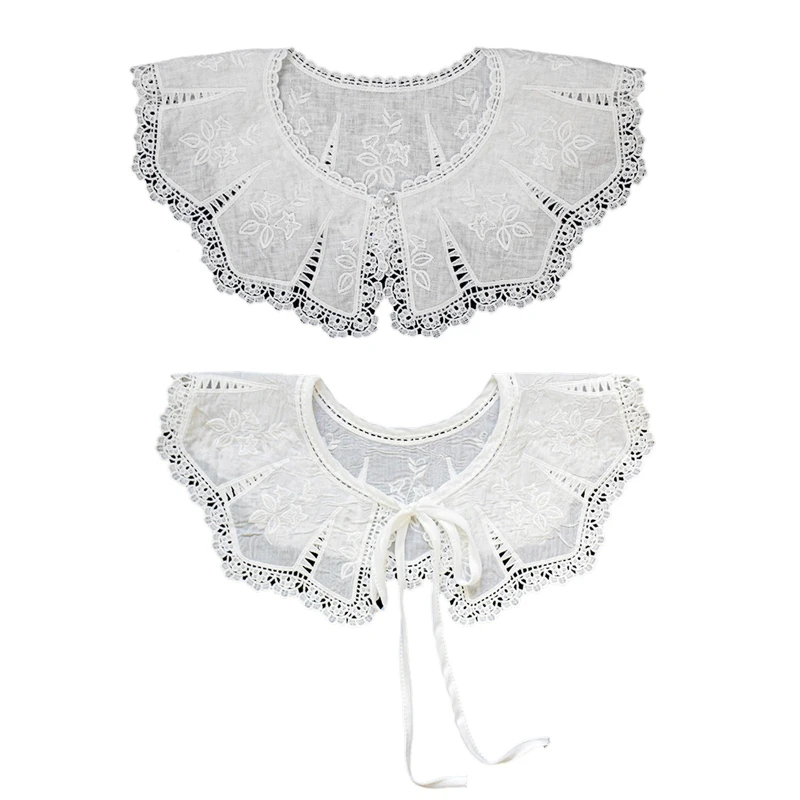 

Detachable Fake Collar Half Shirt Blouse Dickey Flower Lace False Collar Decorative for Doll Collar for Dress