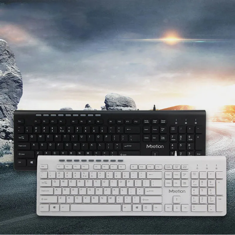 

Wired Spanish Keyboard Ultra Thin Multimedia Keyboard for Office Laptop Desktop French Arabic Keyboards 104 Keys Ergonomic B