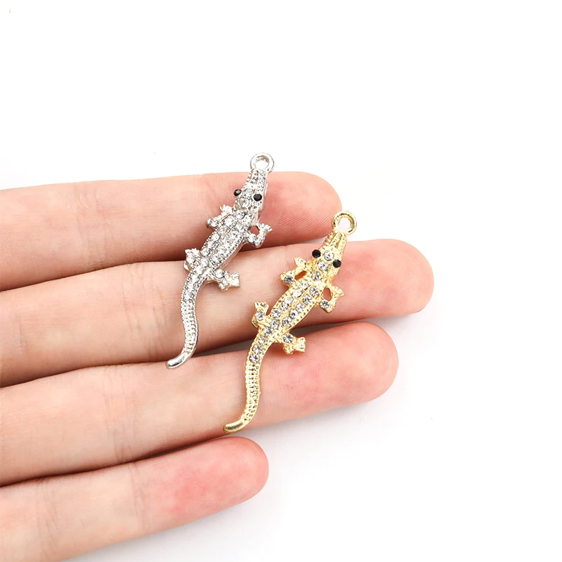 Подвески SONGDA крокодил стразы цинковый сплав 10 шт.