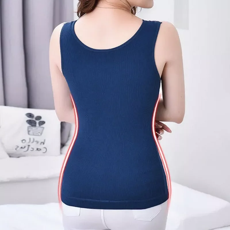 Sale Ladies Autumn Winter Seamless Sexy Lace V-neck Bottoming Sling Fleece Vest Women 's Thermal Underwear with Chest