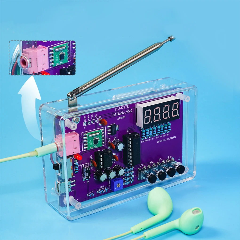 DIY FM-радио электронный комплект с регулируемой частотой 87-108 МГц цифровой дисплей