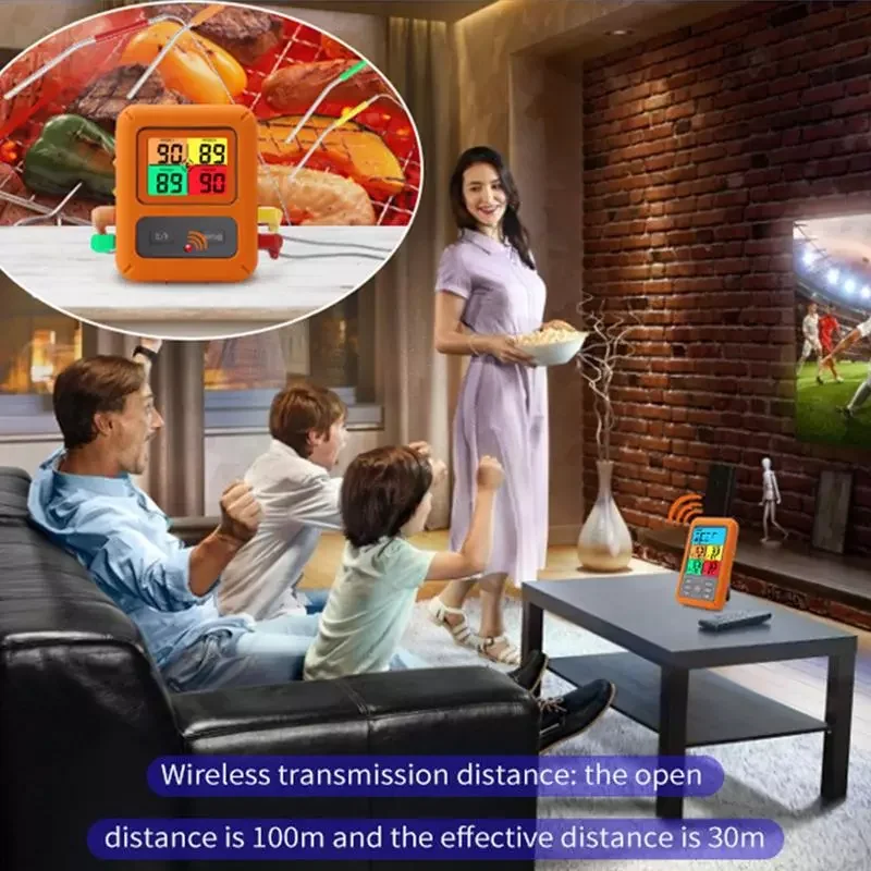 

Thermometer Wireless Waterproof Oven Thermometer Waterproof Digital Meat Thermometer With Backlight Function For BBQ